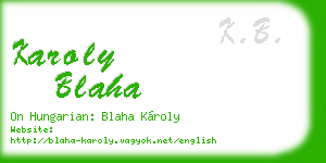 karoly blaha business card